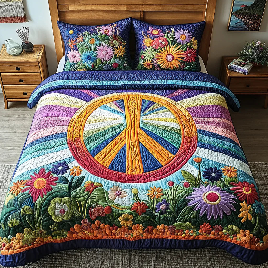 Zestaw pościeli pikowanej 3 częściowy - Marzenia Tie-Dye