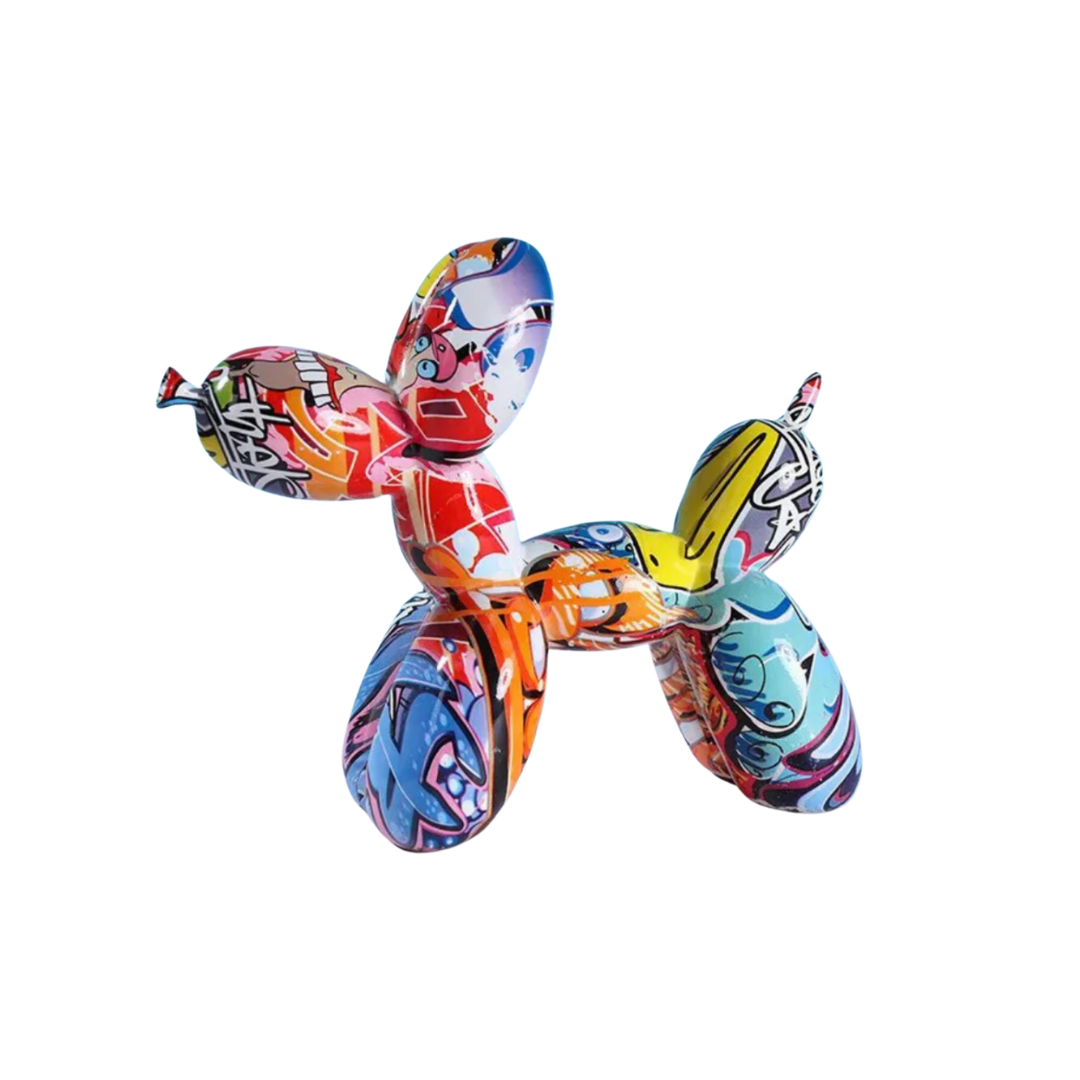 Unikalna Inflatable Dog Decoration z Wysokiej Jakości Żywicy – Ręcznie Wykonana, 21x17x9 cm, Kolorowa Figura do Wnętrz