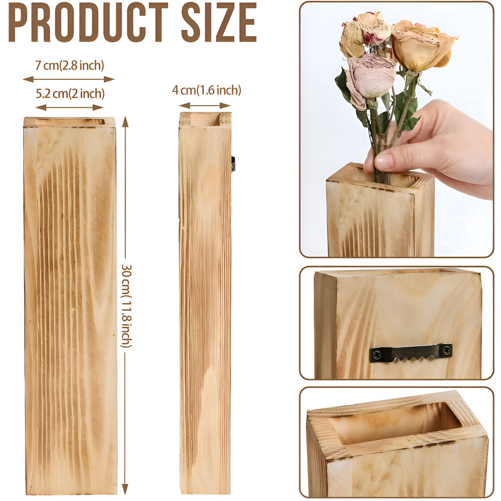 Vera Drewniany Wazon Ścienny 30 cm – Nowoczesna Półka na Rośliny z Naturalnym Ciepłem [wazon]