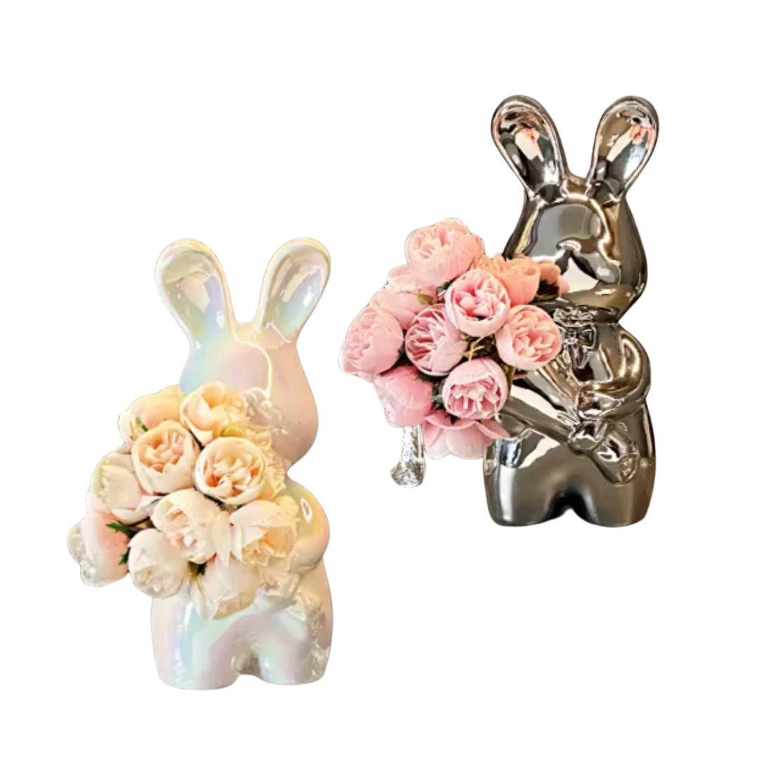 Wazon Ceramiczny Bunny Bloom – Ręcznie Wykonany, Minimalistyczny Design do Dekoracji Wnętrz