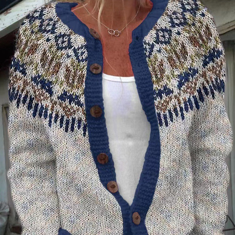 Hailey | Vintage Islandzki Kardigan z Wełny