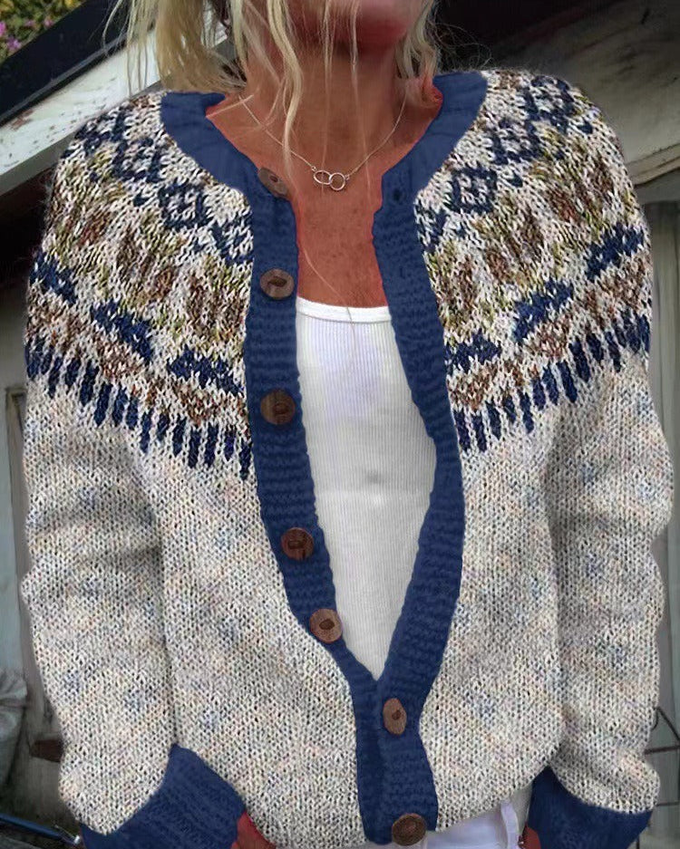 Hailey | Vintage Islandzki Kardigan z Wełny