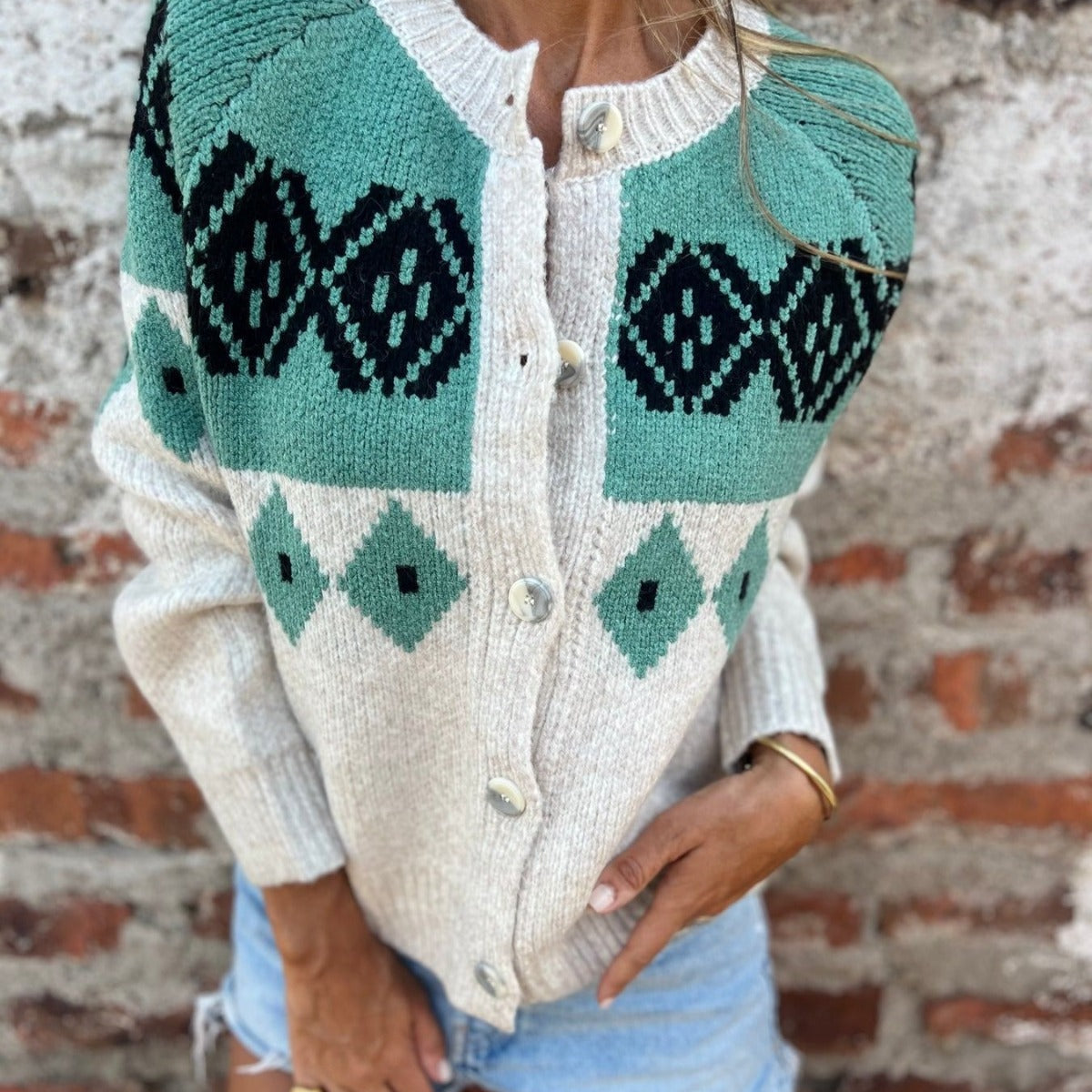Allison | Vintage Islandzki Sweter z Wełny