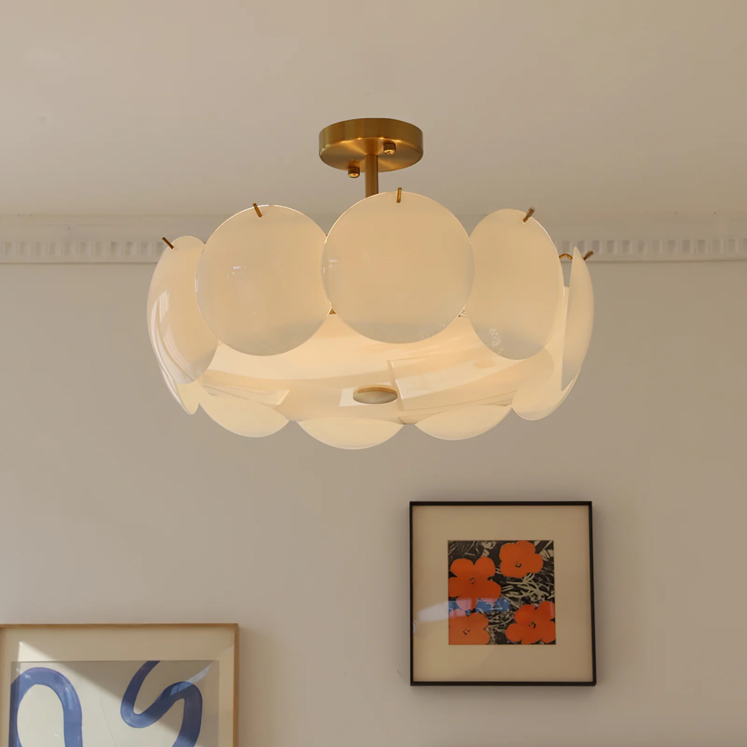 Wykonana Okrągła Lampa Sufitowa LED Z Dekoracyjnymi Krążkami
