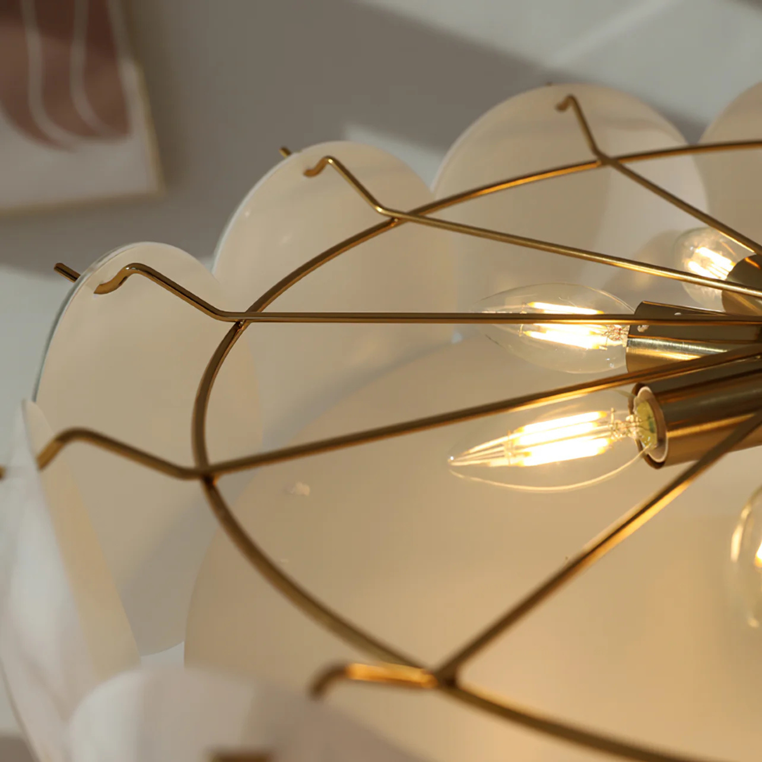 Wykonana Okrągła Lampa Sufitowa LED Z Dekoracyjnymi Krążkami