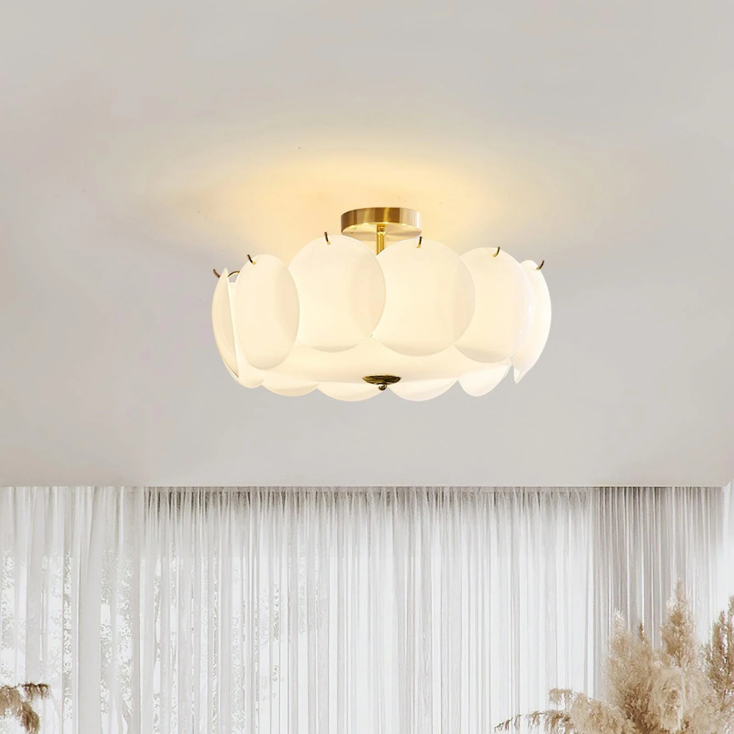 Wykonana Okrągła Lampa Sufitowa LED Z Dekoracyjnymi Krążkami