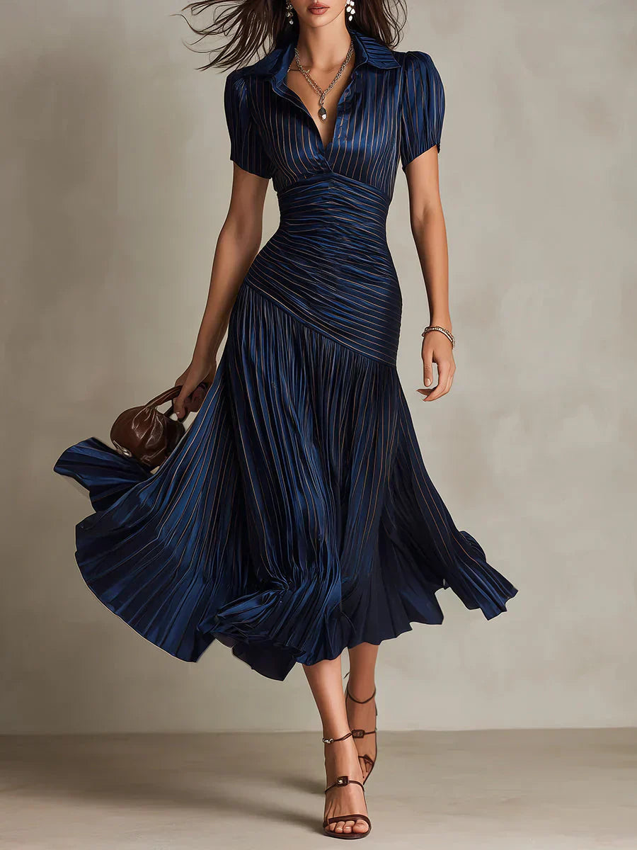 Florencja | Vintage Elegancka Sukienka Maxi z Chiffonu