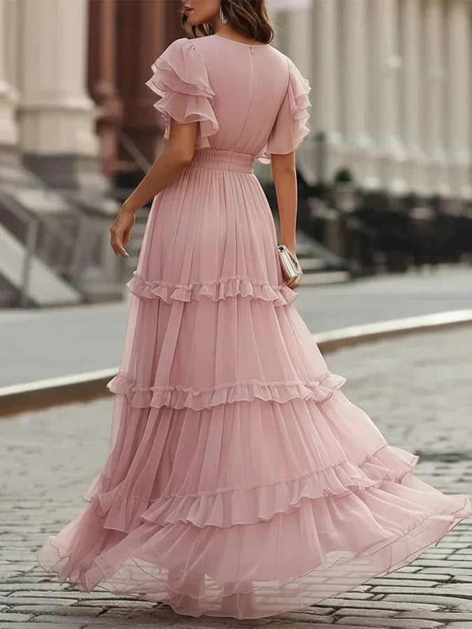 Zoe | Jasnoróżowa Elegancka Sukienka Maxi na Ślub