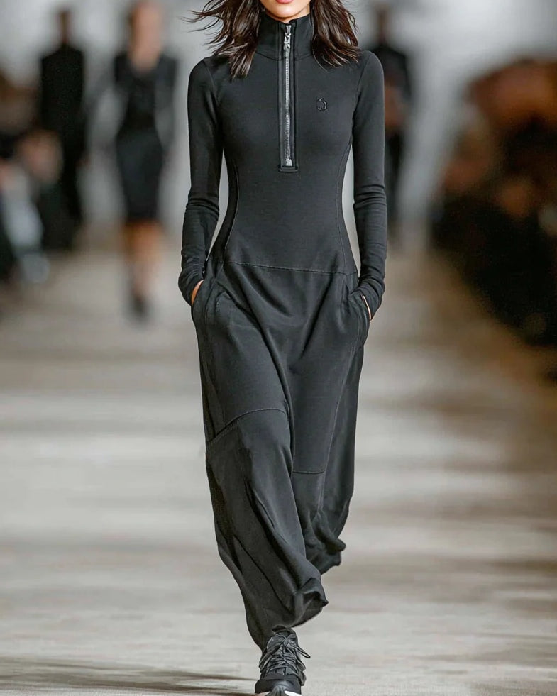 Galythia – Sportowa sukienka maxi z półgolfem