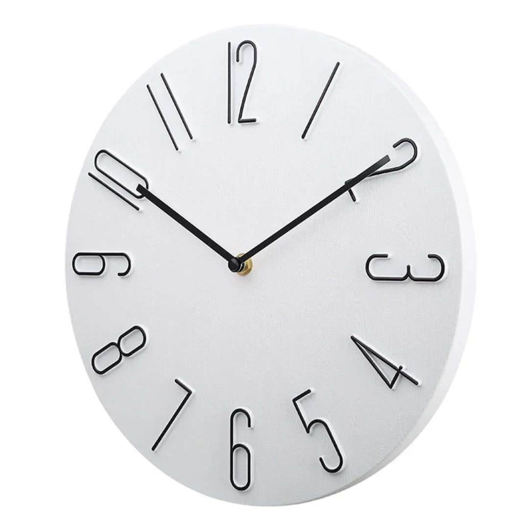 Zegar Ścienny Czarny z Cichym Mechanizmem – Stylowy Zegar na Ścianę do Salonu, 30 cm