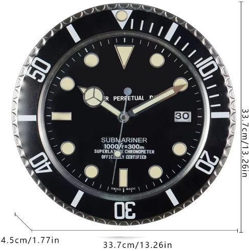 Zegar Ścienny Sunburst z Cichym Mechanizmem Kwarcowym – Elegancki Zegar na Ścianę do Salonu, Sypialni i Biura