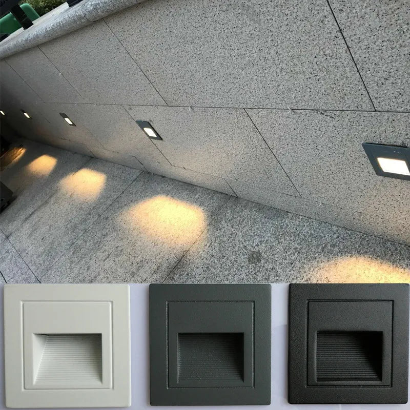 Zewnętrzna Lampa LED Ogrodowych Wpuszczana Oprawa Krokowa