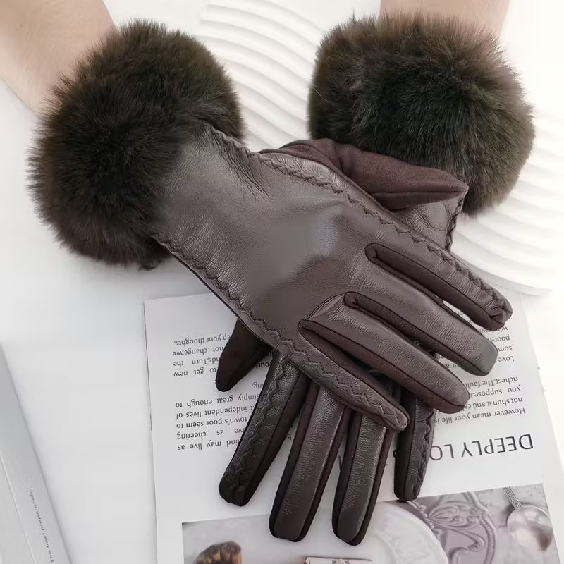 Rękawiczki z Futra Minks Aurora