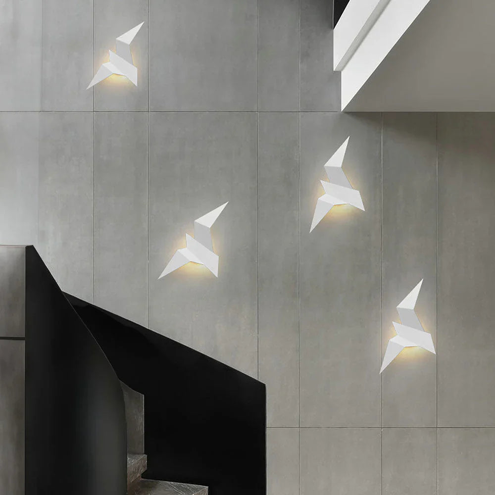 Nowoczesna lampa ścienna LED origami ptak – kinkiet dekoracyjny