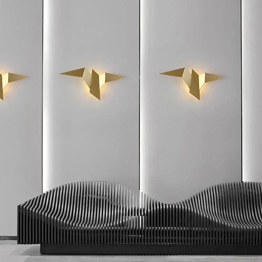 Nowoczesna lampa ścienna LED origami ptak – kinkiet dekoracyjny