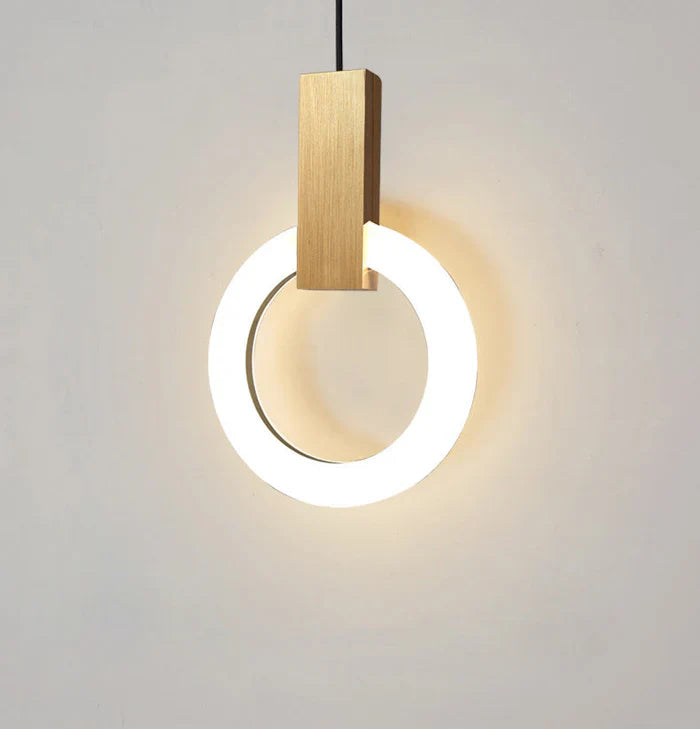 Nowoczesna lampa wisząca LED złoty pierścień