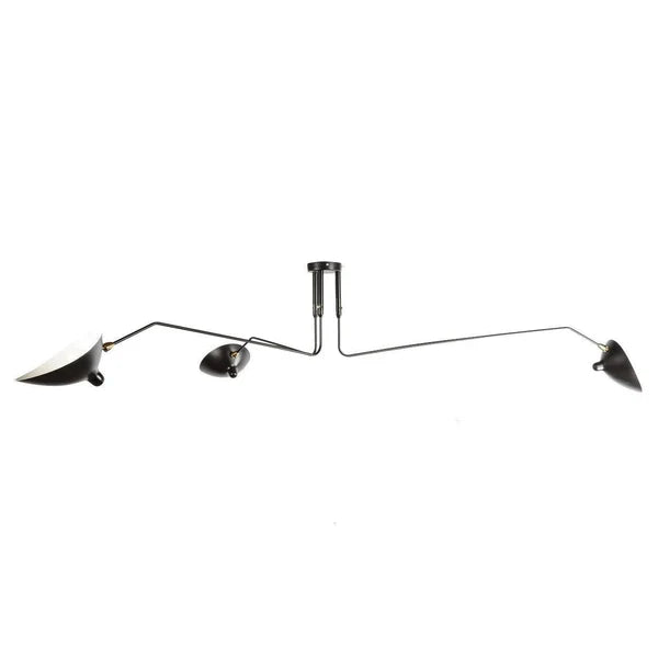 Czarna lampa sufitowa z obrotowymi ramionami – nowoczesny design