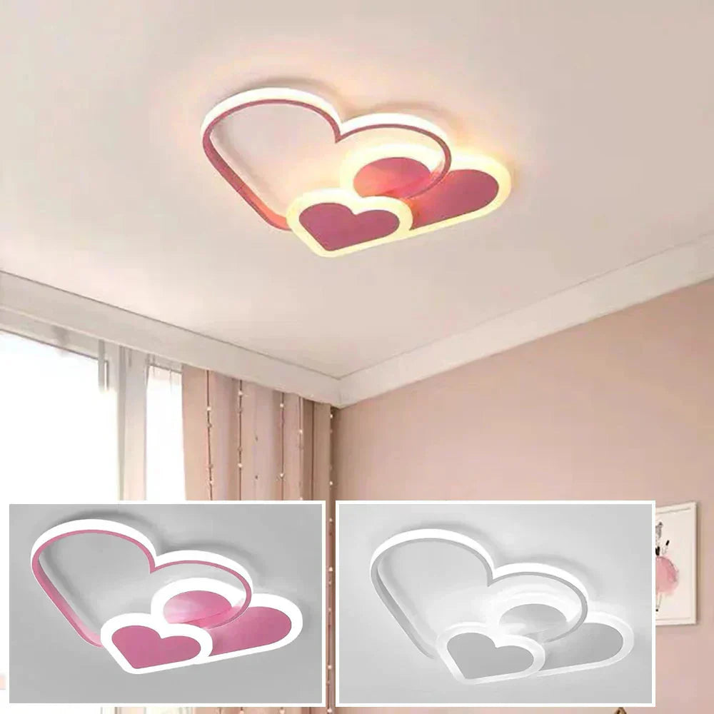 Nowoczesna Lampa Sufitowa LED w Kształcie Serc do Pokoju Dziecięcego