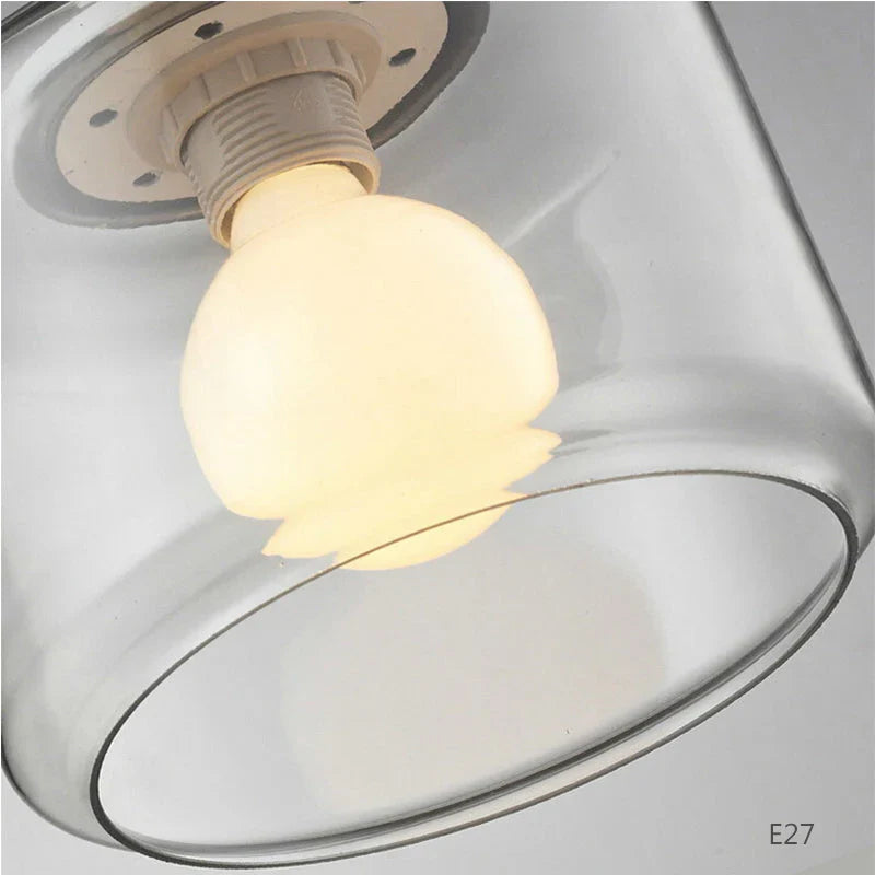 Lampa Wisząca z Szklanym Kloszem i Dekoracyjnym Ptaszkiem