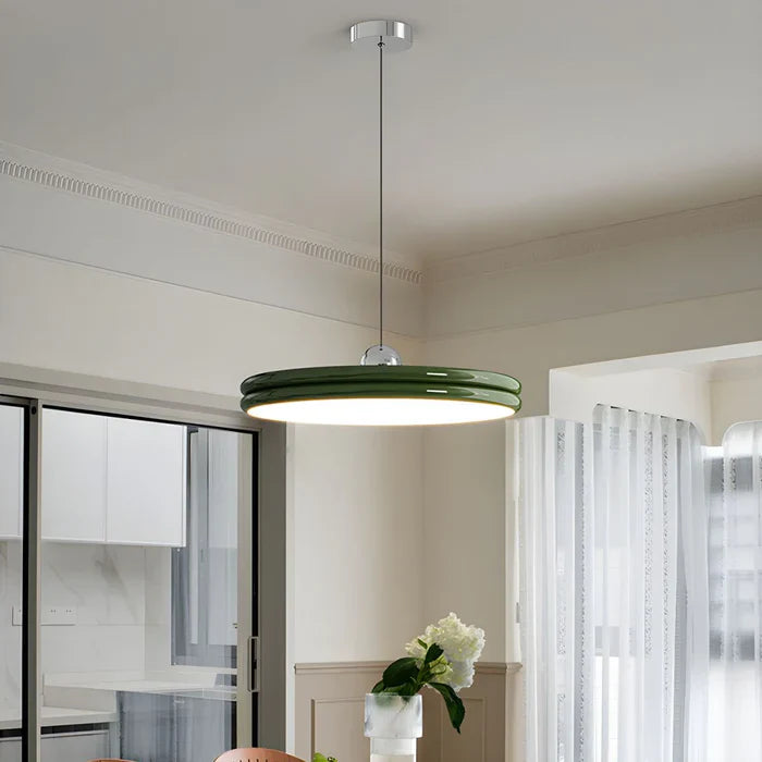 Nowoczesna Lampa Wisząca w Kształcie Dysku – Minimalistyczne Oświetlenie LED do Jadalni i Salonu