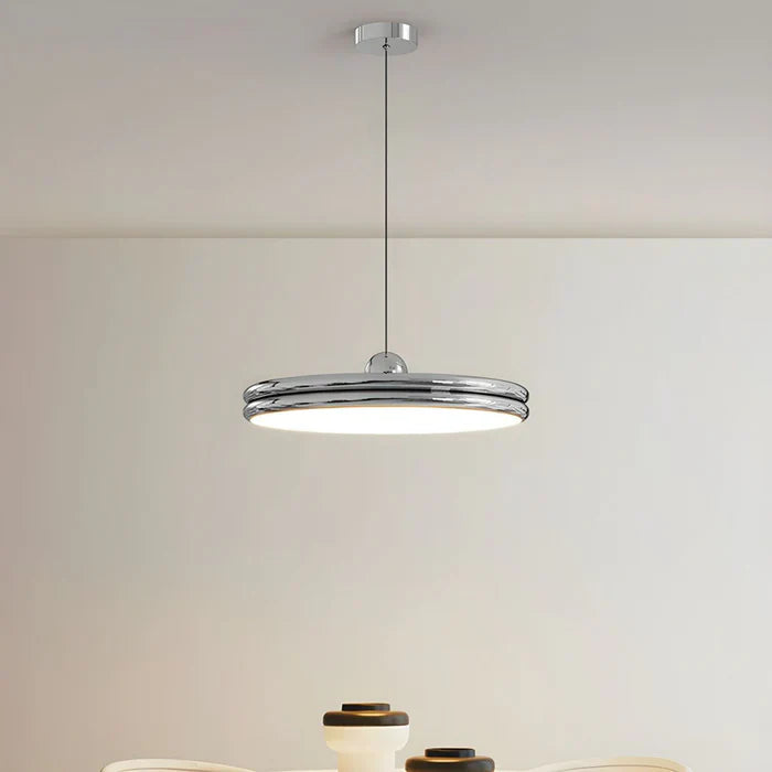 Nowoczesna Lampa Wisząca w Kształcie Dysku – Minimalistyczne Oświetlenie LED do Jadalni i Salonu