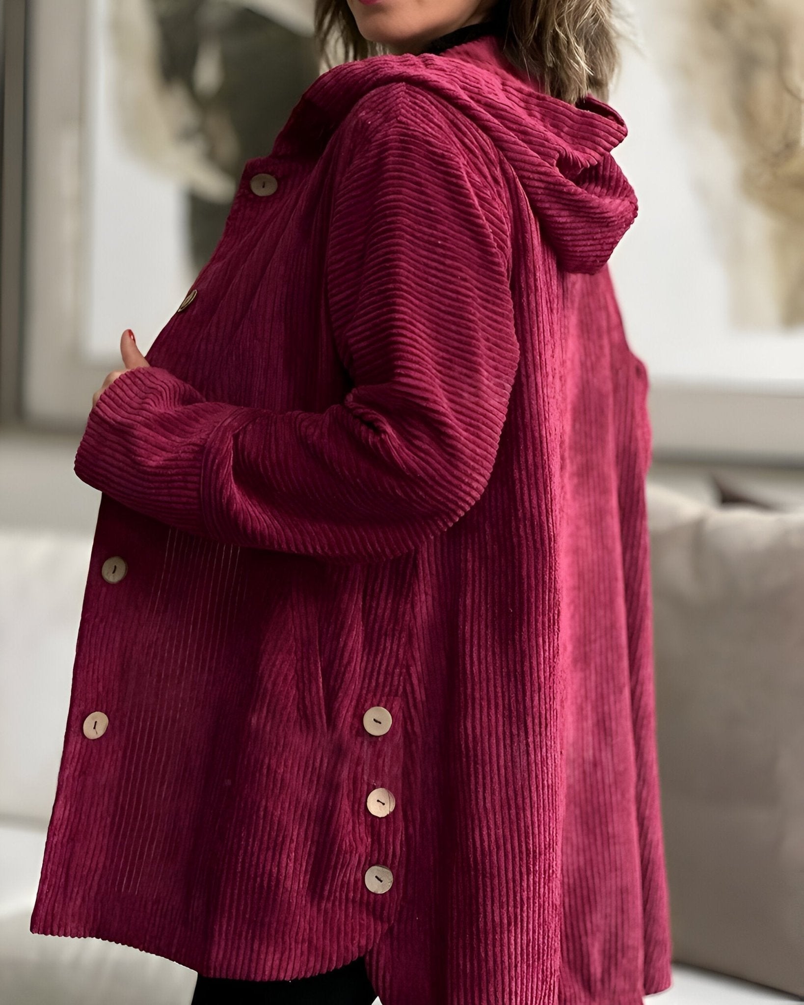 Anika | Casualna Kurtka z Włoskim Wzorem z Kapturem