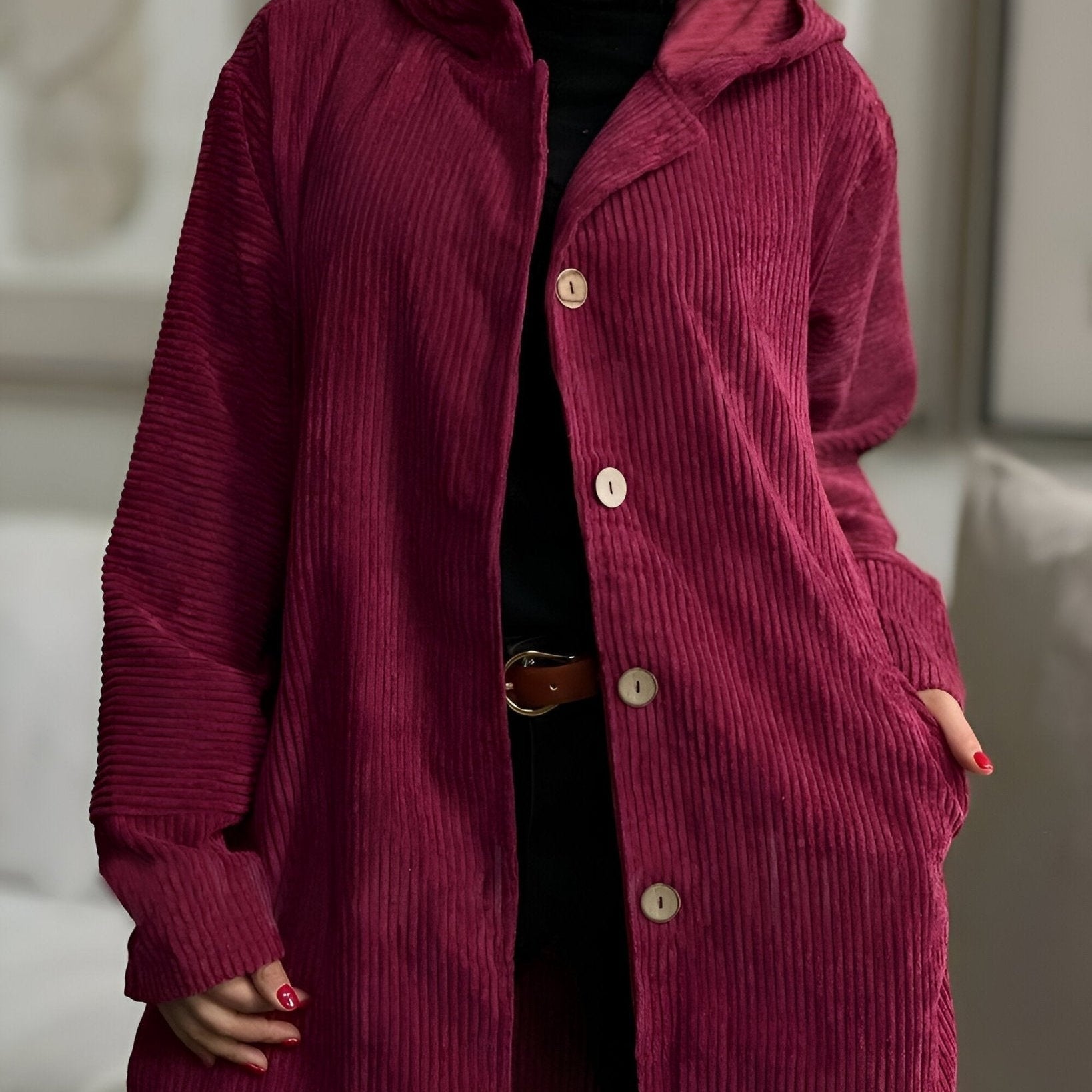 Anika | Casualna Kurtka z Włoskim Wzorem z Kapturem