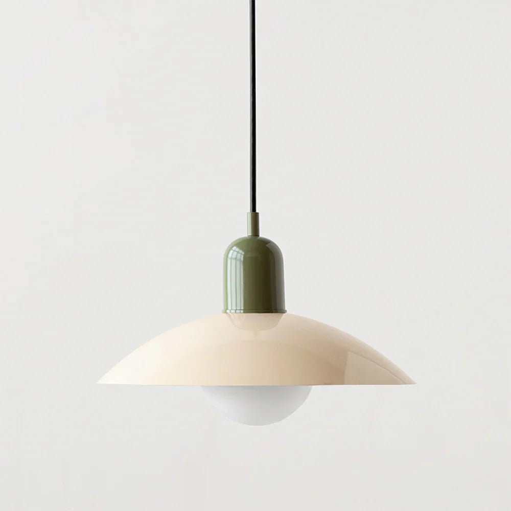 Nowoczesna lampa wisząca z dwukolorowym designem i metalowym kloszem Bauhaus