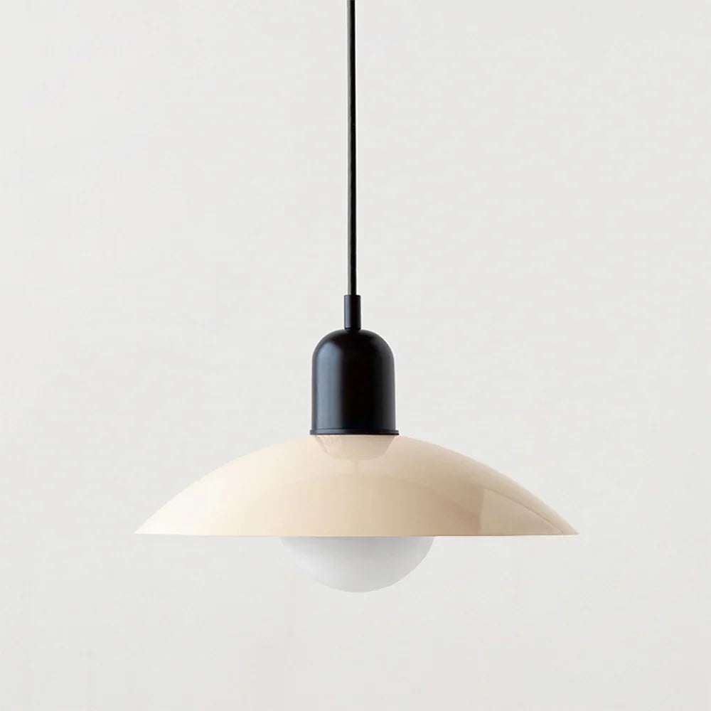 Nowoczesna lampa wisząca z dwukolorowym designem i metalowym kloszem Bauhaus