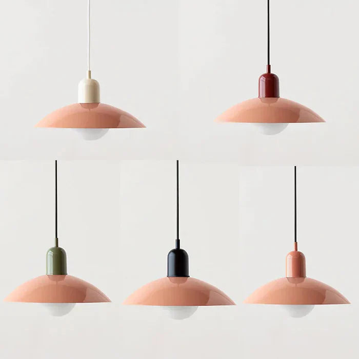 Nowoczesna lampa wisząca z dwukolorowym designem i metalowym kloszem Bauhaus