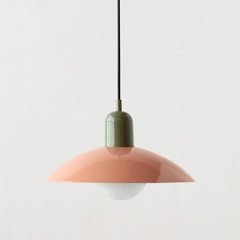 Nowoczesna lampa wisząca z dwukolorowym designem i metalowym kloszem Bauhaus