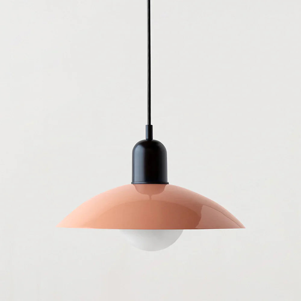 Nowoczesna lampa wisząca z dwukolorowym designem i metalowym kloszem Bauhaus