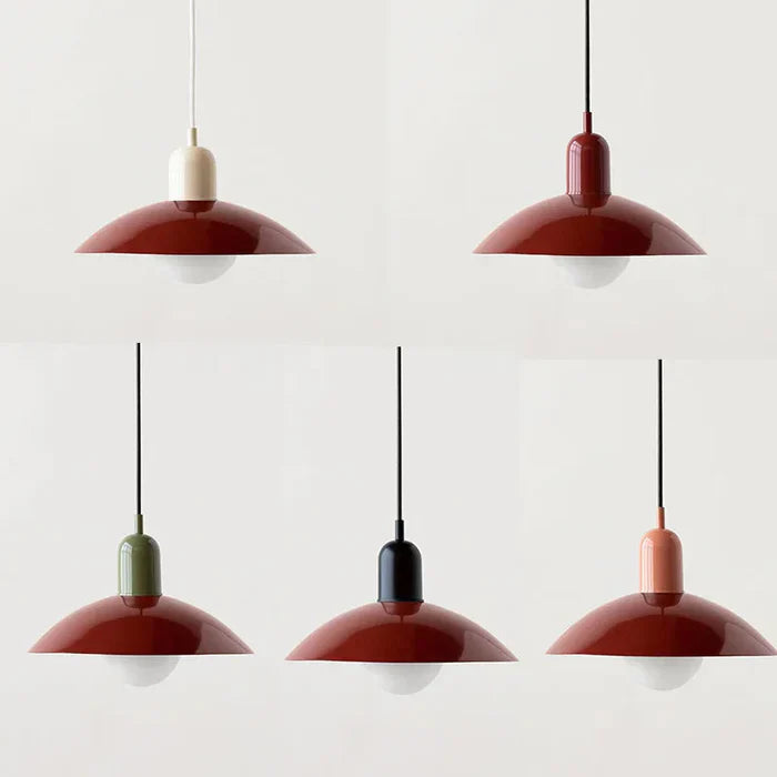 Nowoczesna lampa wisząca z dwukolorowym designem i metalowym kloszem Bauhaus