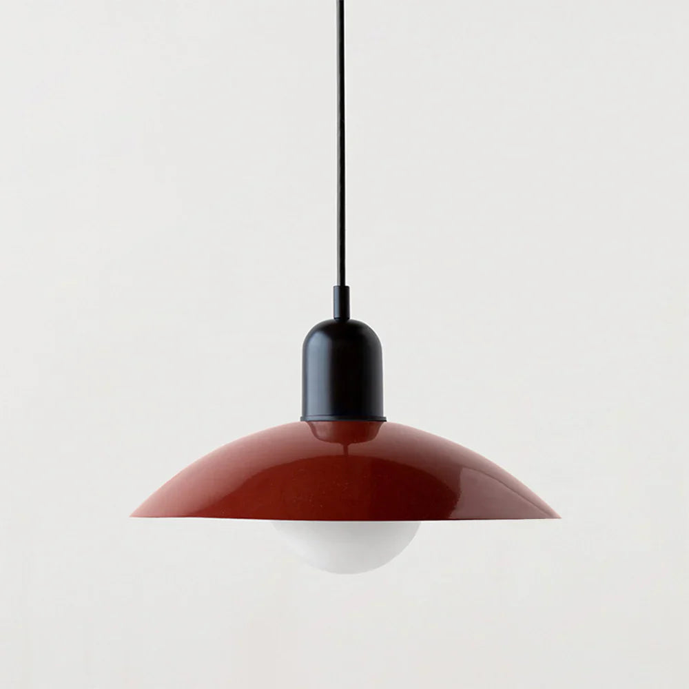 Nowoczesna lampa wisząca z dwukolorowym designem i metalowym kloszem Bauhaus