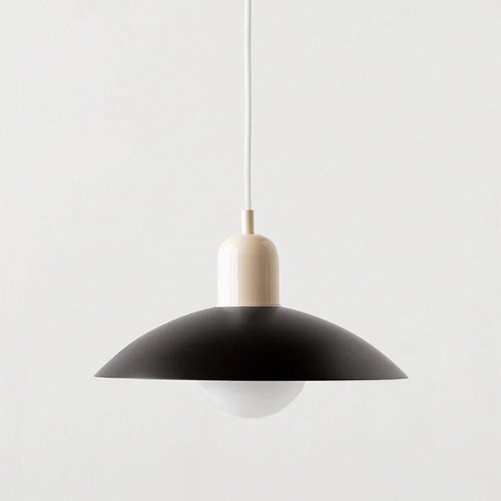 Nowoczesna lampa wisząca z dwukolorowym designem i metalowym kloszem Bauhaus