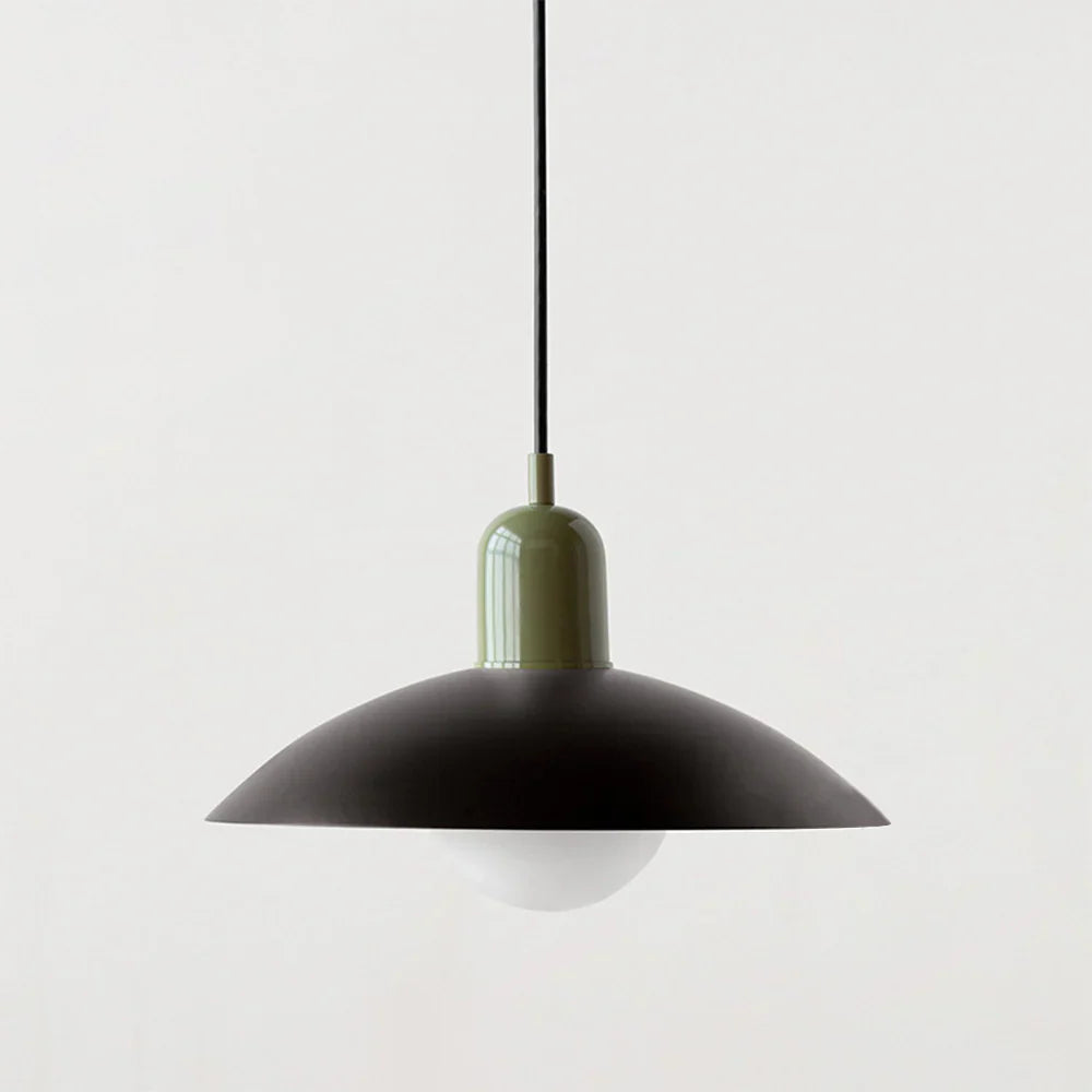 Nowoczesna lampa wisząca z dwukolorowym designem i metalowym kloszem Bauhaus