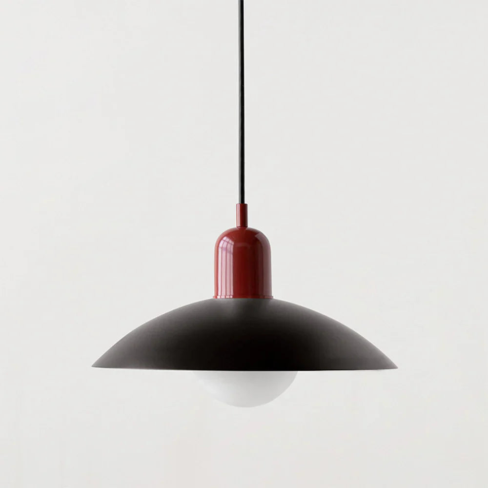 Nowoczesna lampa wisząca z dwukolorowym designem i metalowym kloszem Bauhaus