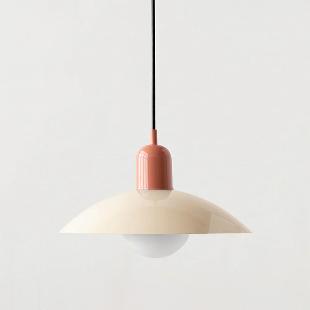Nowoczesna lampa wisząca z dwukolorowym designem i metalowym kloszem Bauhaus