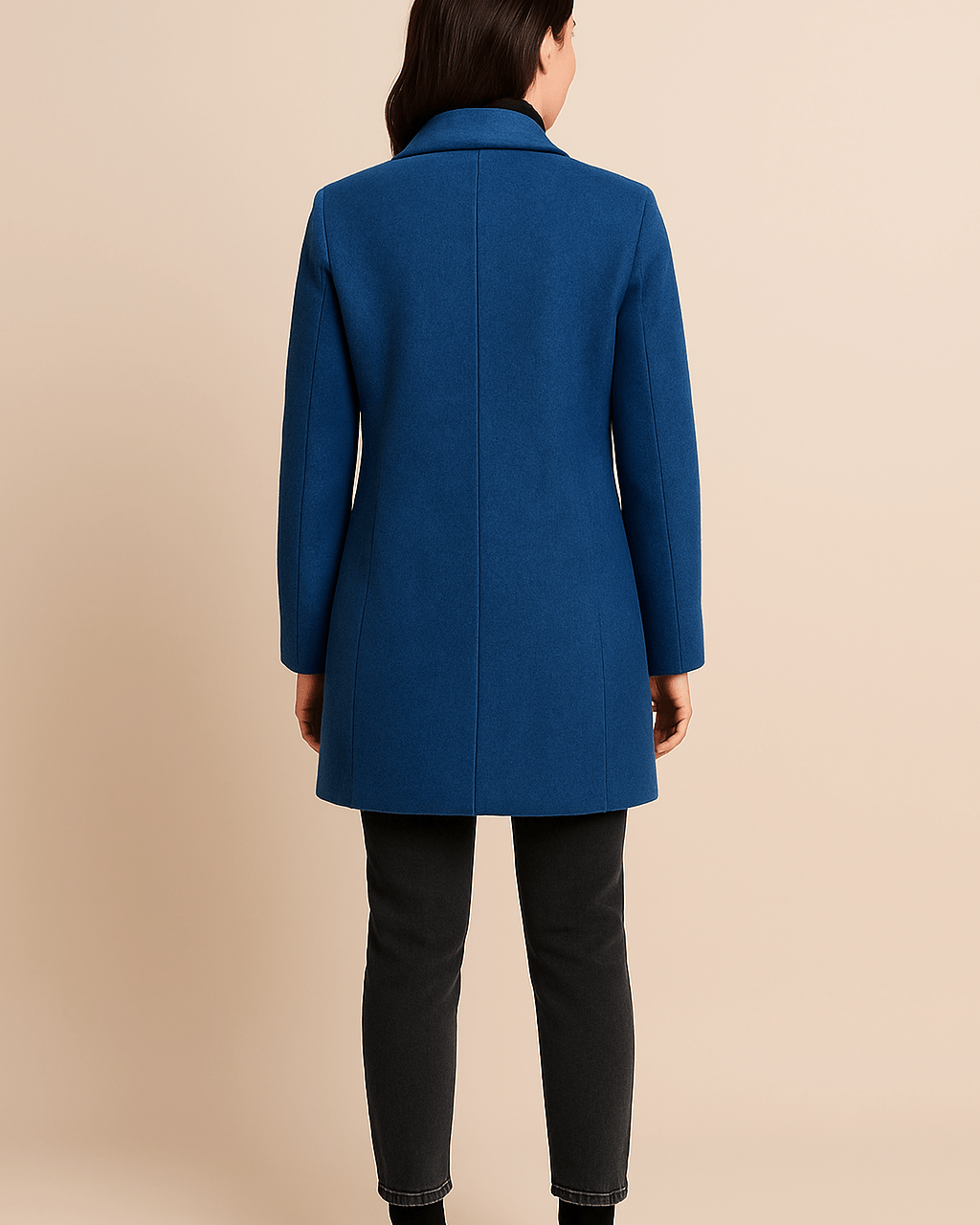 Damski Płaszcz Przejściowy - Jednorzędowy z Wysoką Stójką