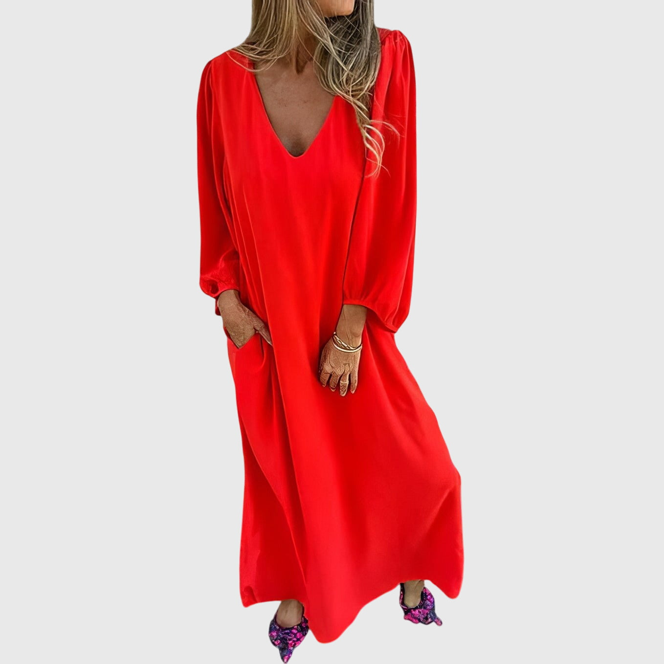 Carol™ - Długa Sukienka Boho z Kieszeniami