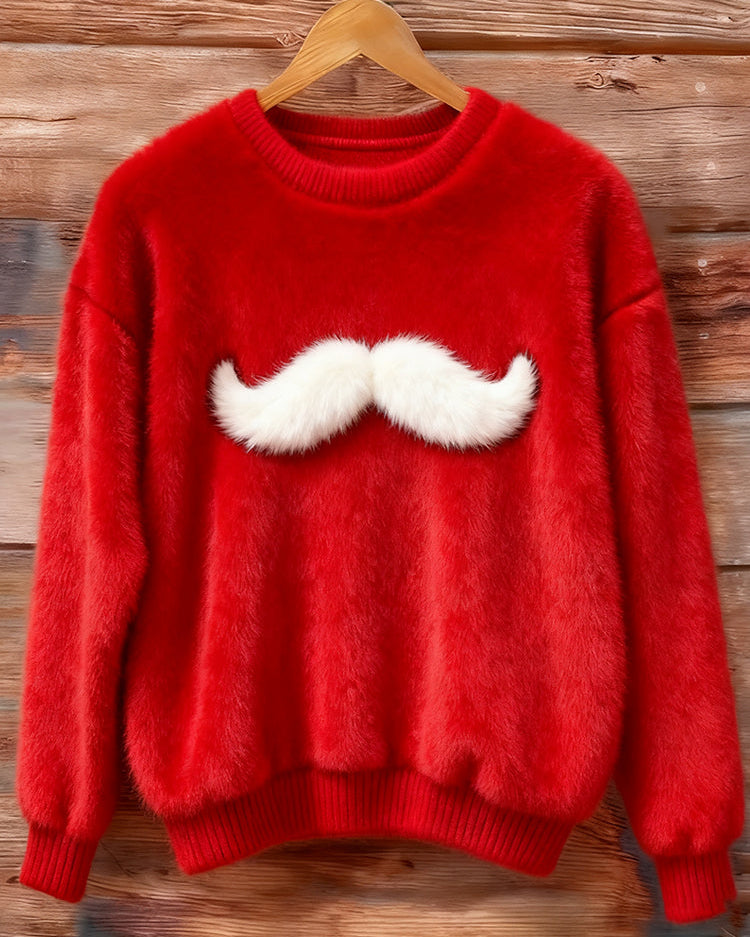 Sweter Świąteczny z Haftem Brody Świętego Mikołaja