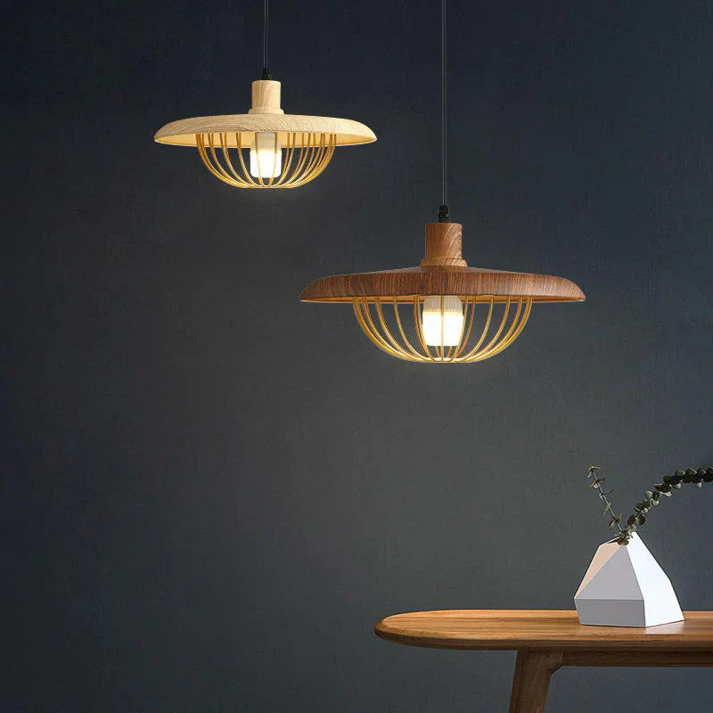 Industrialna Lampa Wisząca z Metalowym Kloszem i Ażurowym Koszykiem