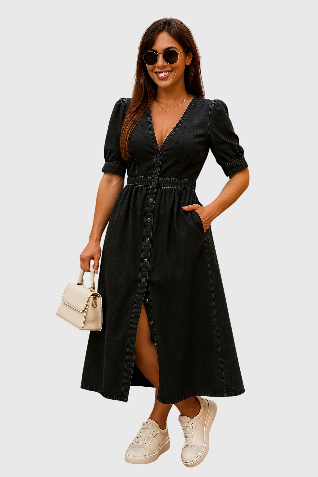 Jacqueline™ | Elegancka Sukienka Dżinsowa