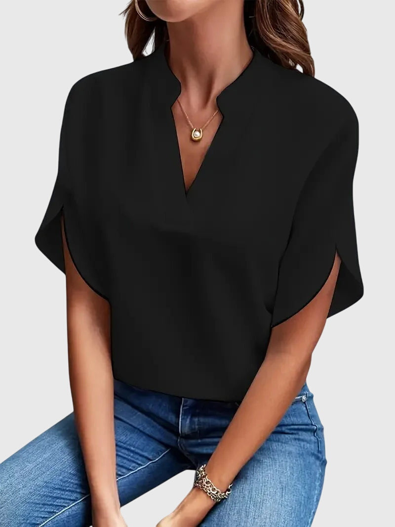 Beatrix™ | Miękka i Elegancka Koszula z Dekoltem w Serek