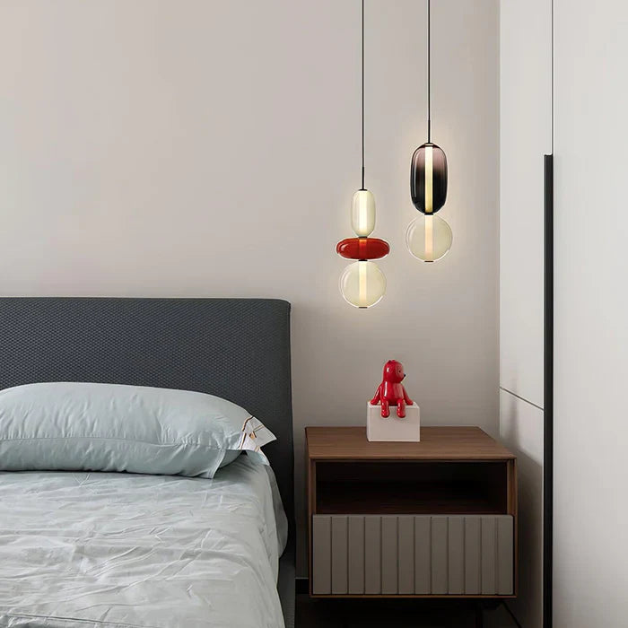 Lampa wisząca ze szkła kandyzowanego