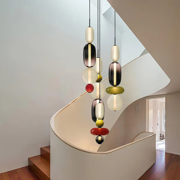 Lampa wisząca ze szkła kandyzowanego