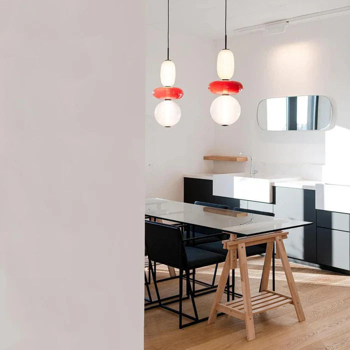 Lampa wisząca ze szkła kandyzowanego