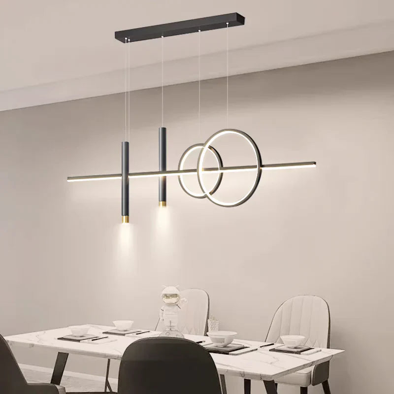 Nowoczesna lampa wisząca LED – geometryczny design, oświetlenie sufitowe do salonu i jadalni