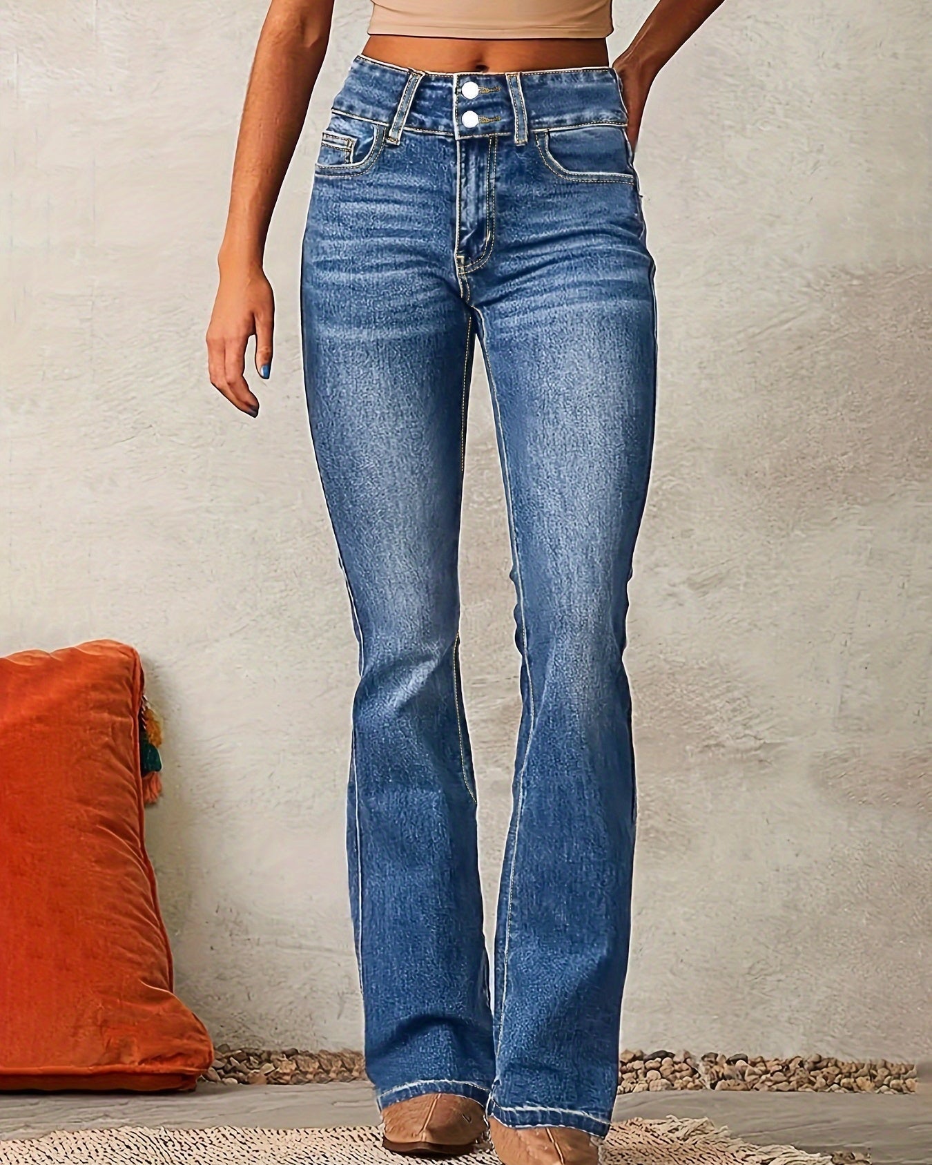 Gloria – Jeansy z wysokim stanem i rozszerzanymi nogawkami