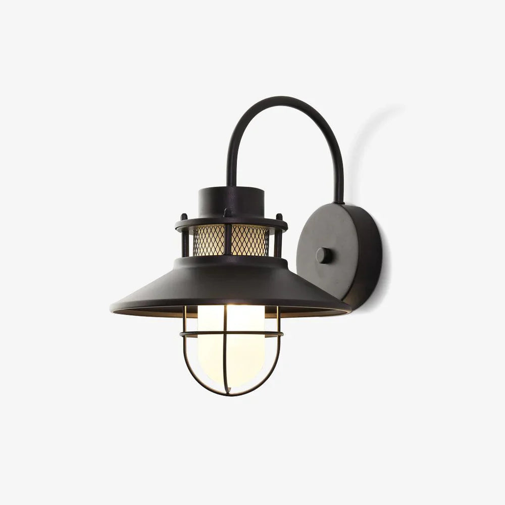 Industrialna Lampa Ścienna Zewnętrzna – Styl Loftowy z Kloszem w Ochronnej Klace